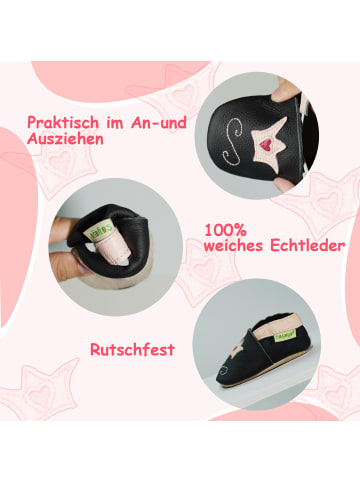 Sayoyo Baby Krabbelschuhe aus Leder, weiche Lauflernschuhe mit rutschfester Sohle 