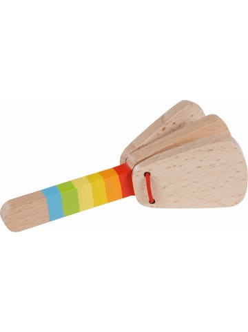 Gollnest & Kiesel Stielkastagnette Regenbogen | L= 14,5 cm, Holz, per Stück