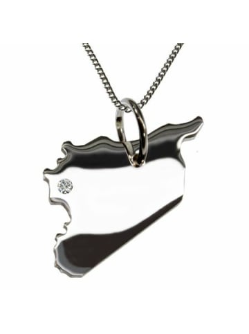 Schmuckador 50cm Kette + Syrien mit Brillant in 925 Silber in silber