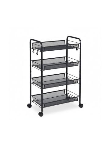 relaxdays Rollwagen in Schwarz - (B)44,5 x (H)84 x (T)26 cm