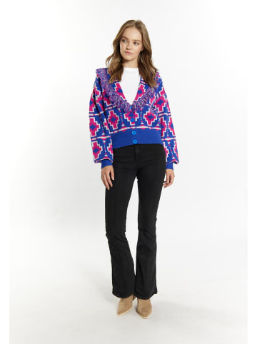 IZIA Damen Cardigan in BLAU PINK WEISS
