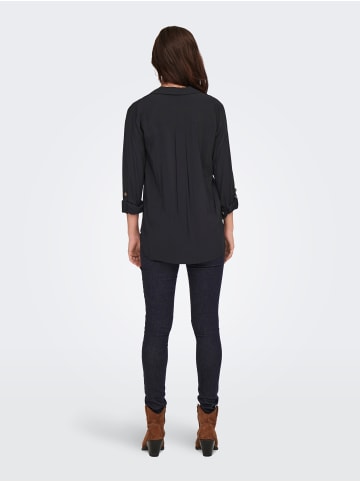 JACQUELINE de YONG Bluse mit Hemdkragen locker geschnitten langarm in Schwarz-2