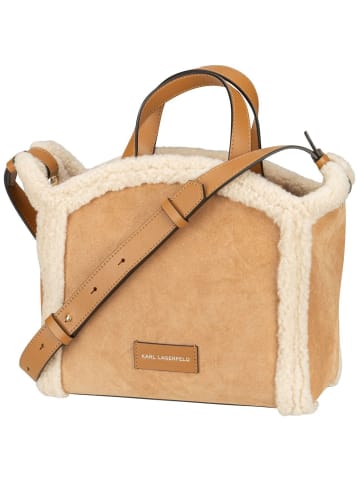Karl Lagerfeld Bodybag K/ circle SM Tote Shearling in Caramel