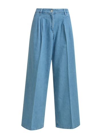 Milano Italy Pleated Wideleg Pants in Jeansblue