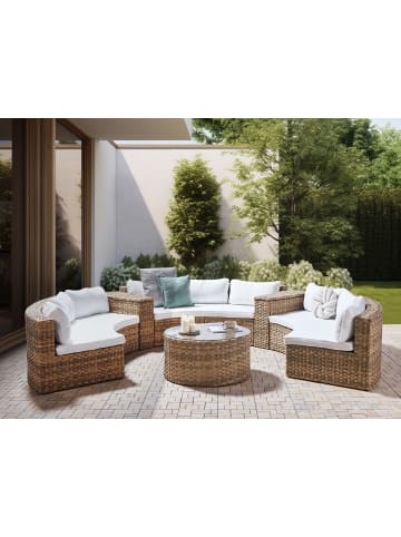Beliani 6-tlg Lounge Set SEVERO in Braun/Weiß