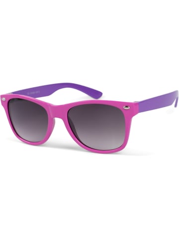 styleBREAKER Nerd Sonnenbrille in Pink-Lila / Grau Verlauf