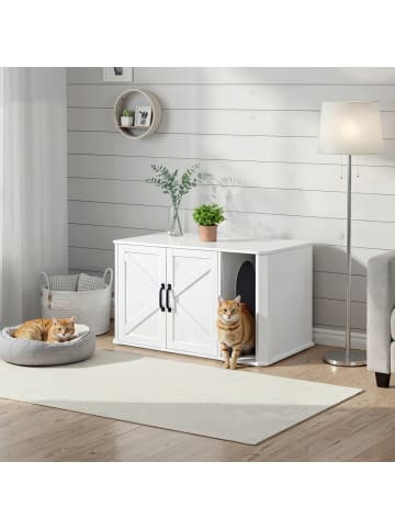 Feandrea Katzenhaus Hains in Weiß - (B)49 x (H)50 x (T)85 cm
