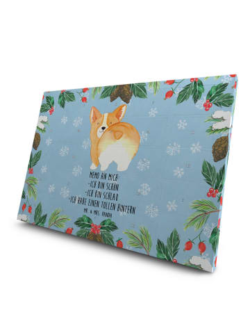 Mr. & Mrs. Panda Adventskalender Corgi Po mit Spruch in Eisblau