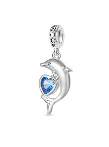 GNOCE Sterling Silber Delfin Anhänger Zirkonia