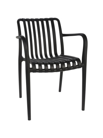 Ambiance Gartenstuhl aus Kunststoff in Schwarz, (B) 55 x (H) 81 x (L) 57 cm