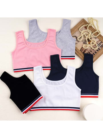 LOREZA 5er Set Bustier - Streifen - Bunt 140-146
