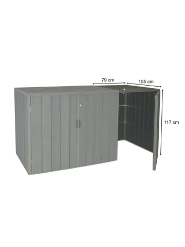 MCW 1er-/2er-WPC-Mülltonnenverkleidung Erweiterung J28, Grau