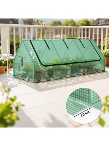 Outsunny Gewächshaus 240L x 90B x 90H cm Grün