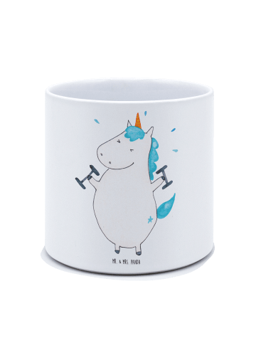 Mr. & Mrs. Panda Kübel für Pflanzen Einhorn Fitness ohne Spruch in Weiß