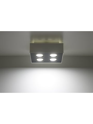 Nice Lamps Deckenleuchte HYDRA 4 Stahl in Weiß quadratische moderne Lampe 4xGu10 NICE LAMPS