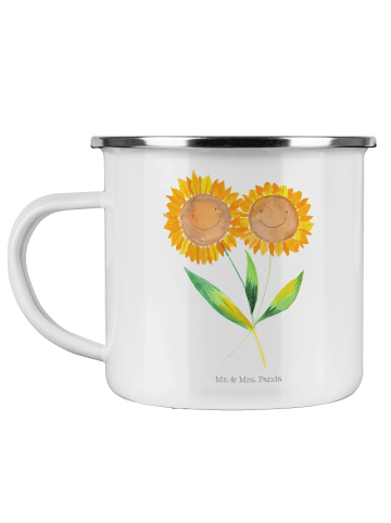 Mr. & Mrs. Panda Tasse Blume Sonnenblume ohne Spruch in Weiß