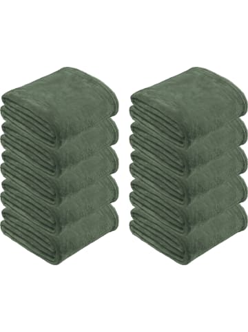 REDBEST Fleece, Microfaser Fleece Wohndecke 10er-Pack in salbei