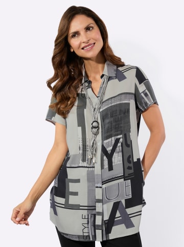 WITT WEIDEN Longbluse in schwarz-ecru-bedruckt