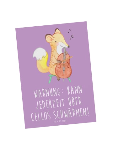 Mr. & Mrs. Panda Postkarte Zeichenllo Schwärmerei mit Spruch in Lavendeltraum