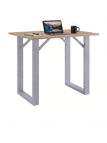 VCM Holz Bartisch Stehtisch Tisch Tresen Xona 110x50cm in Silber / Sonoma-Eiche