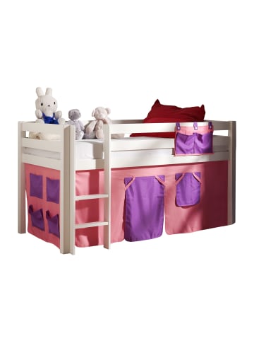 58 aufm Kessel KINDERBETT Karolina 210x114x106 Massivholz Weiß Textilset Bella