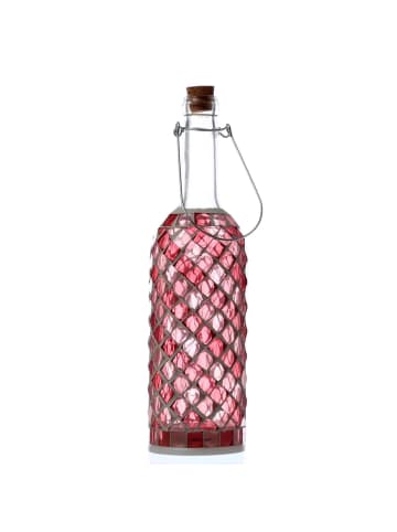 MARELIDA LED Flasche mit Mosaiksteinen H: 29,5cm in rosa