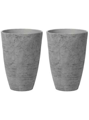 Beliani 2-tlg Outdoor Blumentopf CAMIA in Grau