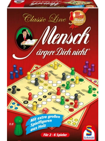 Schmidt Spiele Brettspiel 49085 Classic Line Mensch Ärgere Dich Nicht, 2 bis 4 Spieler, ab 6 J