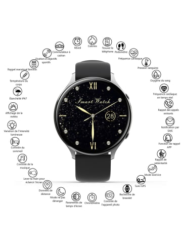Platyne Multifunktionale Smartwatch in Schwarz