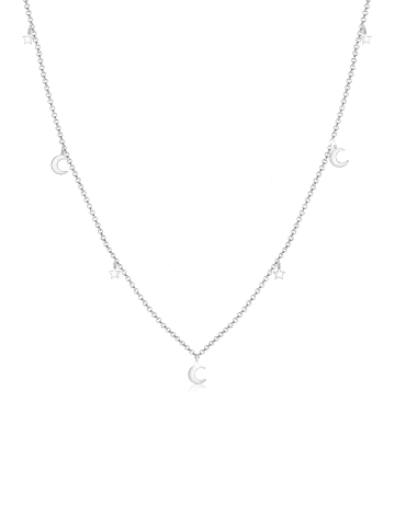 Elli Halskette 925 Sterling Silber Astro, Halbmond, Sterne, Stern in Silber