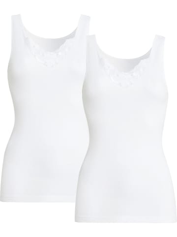 Con-ta Baumwolle, Feinripp Unterhemd 2er-Pack in weiß