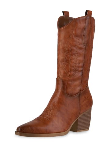VAN HILL Cowboystiefel Harper in Hellbraun