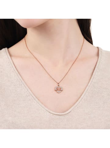 Tom Tailor Kette mit Anhänger Silber 925, rosévergoldet in roséfarben