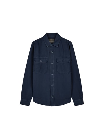 MADS NORGAARD COPENHAGEN Langarmhemd Dyed Canvas Skyler XT in dunkelblau