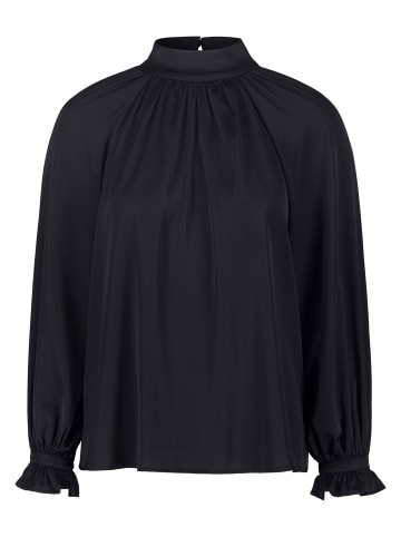 Zero  Satinbluse mit Stehkragen in Black Beauty