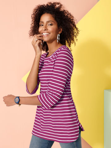 Sieh an! T-Shirt in magenta-geringelt