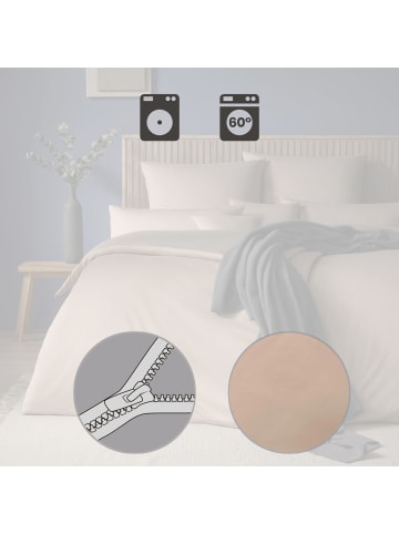 Estella Mako-Interlock-Jersey Bettwäsche Takoma in beige