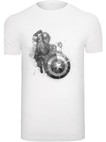 F4NT4STIC T-Shirt T-Shirt 'Marvel Avengers Captain America Monotone' in weiß