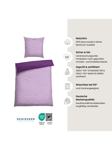 Schiesser Renforcé Bettwäscheset Doubleface in Lila