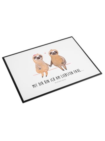 Mr. & Mrs. Panda tischpad Faultier Pärchen mit Spruch in Weiß