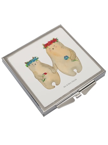 Mr. & Mrs. Panda Schminkspiegel Bären mit Blumenkranz ohne Spruch in Weiß