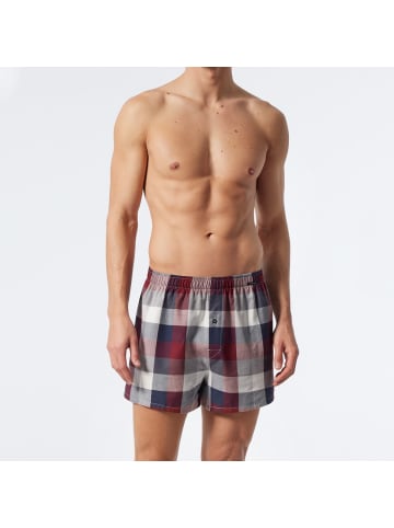 Schiesser Webboxershorts 2er Pack in Navy-Rot Kariert