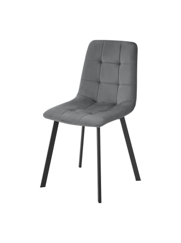en.casa Esszimmerstuhl Lexnitz 2er Set in Anthrazit (H)89cm (B)44cm (T)52cm