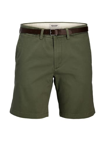 Jack and Jones Adam Belted Chino Shorts in Oliv