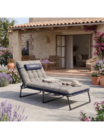 relaxdays Campingbett in Blau - (B)190 x (H)26 x (T)72 cm