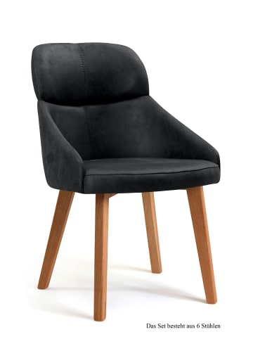 58 aufm Kessel ESSZIMMERSTUHL (6er-Set) Dasya 52x82x63 Eiche geölt/Anthrazit