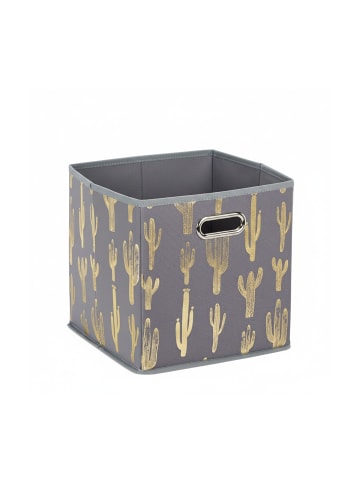relaxdays Faltbox in Grau/ Gold - (B)28,5 x (H)29 x (T)28,5 cm