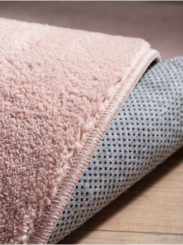 KADIMA DESIGN Hochflorteppich Uni mit Antirutsch-Rücken und weichem Flor