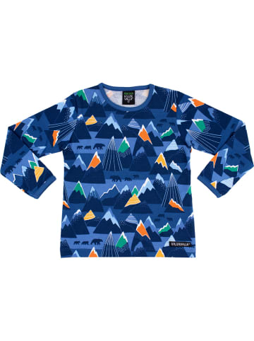 Villervalla Langarmshirt Mountain in blau