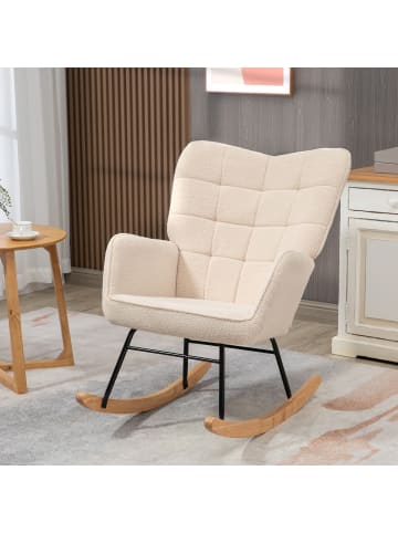 HOMCOM Schaukelstuhl-98T x 71B x 101H cm-Beige